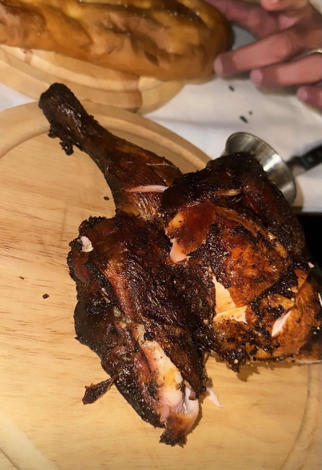 Whole smoked chicken from the parrilla